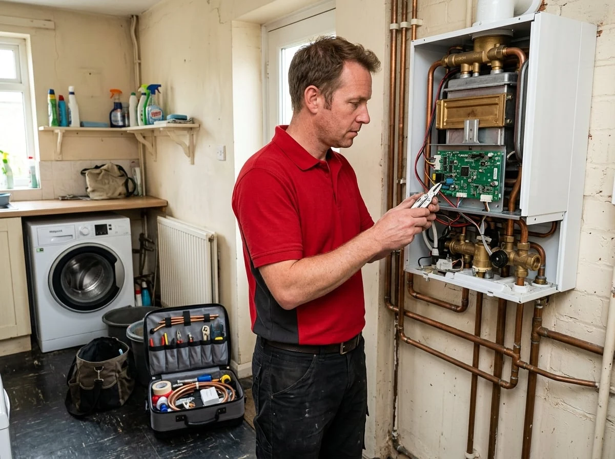 Finchley Plumbers 247 heating engineer diagnosing a combi boiler fault in Finchley